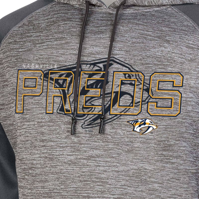 NHL Nashville Predators Men&#39;s Gray Performance Hooded Sweatshirt, 3 of 4