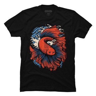 Men's Design By Humans Betta Fish By PentoolKnight T-Shirt