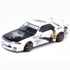 Nissan Skyline GT-R (R32) RHD White with Black Hood "Bruce Lee Legacy 50 Year Anniversary" 1/64 Diecast Model Car by Inno Models - 2 of 3