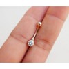 Jewelry Avalanche 14K Gold 0.60ctw Moissanite Belly Button Ring 14G Navel Ring - 4 of 4