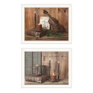 2Piece Vignette Candlelight O Holy Night White Framed Wall Art for Living Room, Bedroom Wall Art Print for Home Decor by Billy Jacobs - 1 of 4