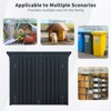 Gulches Black Metal Garbage Bin Shed Stores 2 Trash Cans Stainless Galvanized Steel Multi Use 2 Chains Sloped Roof Lockable For Garden Yard Lawn - 3 of 4