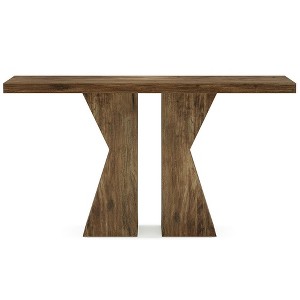 Resenkos Entryway Table, Console Sofa Table,Wood Console Table, 55" Sofa Table Entryway Table with K-Shaped Frame Brown - 1 of 3