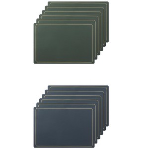 Unique Bargains Dining Room Heat Resistant Modern Faux Leather Placemats 18" x 12" 12 Pcs - 1 of 4