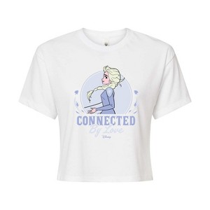 Women's - Frozen 2 - Connected By Love Elsa Cropped Graphic T-Shirt - 1 of 4