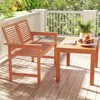 Costway 2-Person Patio Bench with Slatted Backrest and Seat Garden Loveseat Chair Furniture - 4 of 4