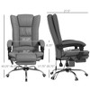 PU Leather Executive Massage Office Chair with 4 Vibration, Computer Desk Chair, Heated Reclining Chair with Adjustable Height, Swivel Wheels - 3 of 4