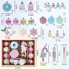 Aoibox 48 Pack Macaron Shatterproof Christmas Ornaments Set Assorted Shapes Candy Snowflake Donut for Tree Party Holiday Decor - 3 of 4