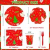 DYLIVeS Christmas Tree Party Supplies,Christmas Party Tableware Xmas Party Decorations, Disposable 9" Xmas Paper Plates and Napkins Sets Cups Forks - 2 of 4