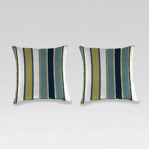 Outdoor Set of 2 Accessory Toss Pillows - Green/White - Jordan Manufacturing