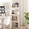 KTMBDW 360¡ã Rotating Bookshelf, Small Corner Bookcase, 4 Tier Floor Standing Bookcase, Narrow Book Shelf Organizer for Bedroom, Living Room, White - 3 of 4
