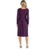 Maternity Midi Length Fit N Flare Pocket Dress - 24seven Comfort Apparel™ - 3 of 4