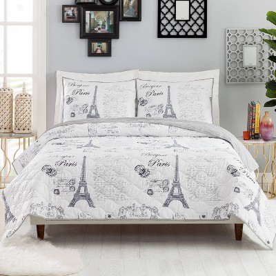 Lyndon 3/4 Piece Damask Quilt Set, Multiple Sizes Available