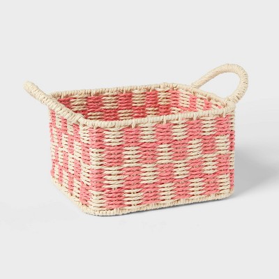 Woven Paper Small Kids' Storage Bin Pink - Pillowfort™