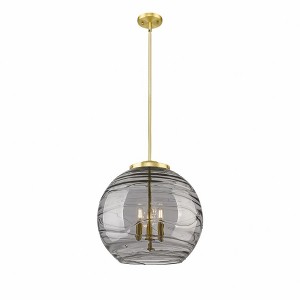 Athens Deco Swirl - 3 Light Pendant In Industrial Style-19.5 Inches Tall and 17.88 Inches Wide - 1 of 1