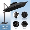 Crestlive Products 10' x 13' Patio Cantilever Umbrella Offset Double Top High-strength Aluminum Pole with 360°Rotation 5 Heights Adjustable Umbrella - 4 of 4