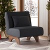 GlasFlength Accent Chairs Leisure and Reading Lounge Armless chair, Suitable for Living Room, Bedroom, Office, Black, 28.7"*34.3"*31.9" - 4 of 4