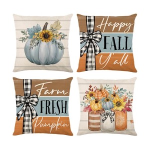 Fall Decorations for Home,Fall Pillow Covers 18 x 18 Inch Autumn Thankful Grateful - 1 of 2