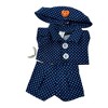 Blue Dot Print Pants Shirt Shoes and Headband with Resin Smile for Labubu Dolls - 4 of 4