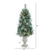 Nearly Natural 4.5-ft Frosted Tip British Columbia Mountain Pine Artificial Christmas Tree with 100 Clear Lights - 2 of 4