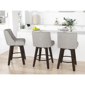 Dyonery Single Swivel Bar Stool with Back & Footrest, 26 Inch Counter Height Barstool for Kitchen Island - 1 of 4