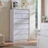 7 Drawers Dresser for Bedroom, Modern Dressers & Chests of Drawers with Curved Profile Design, Wooden Dresser for Living Room, White - 2 of 4
