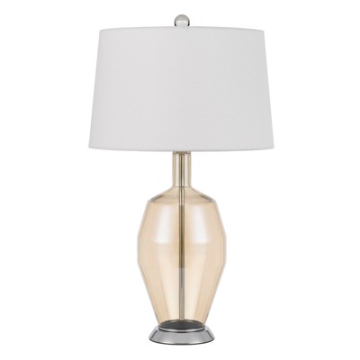 Cal Lighting Carpiano glass table lamp with hardback taper drum shade