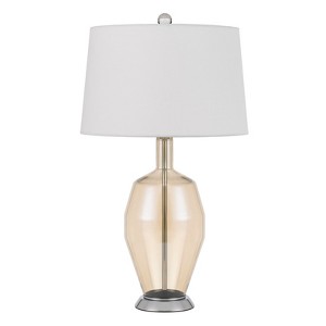 Cal Lighting Carpiano glass table lamp with hardback taper drum shade - 1 of 4