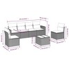vidaXL 7 Piece Patio Sofa Set with Cushions - Brown and Cream With Table - 3 of 4