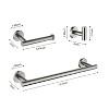 3-Pieces Bathroom Hardware Accessories Set - Towel Bar, Toilet Paper Holder, Robe Towel Hooks - 2 of 4