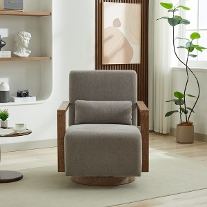 NicBex Linen Blend Swivel Accent Chair,Upholstered Swivel Living Room Chairs with High Backrest,Cozy Armchair,Accent Chairs for Living Room - 1 of 4