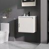KTMBDW Floating Bathroom Vanity with Sink, Single Sink Wall Mounted Bathroom Vanity, White Ceramic Basin Top for Small Space - 3 of 4