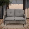POCASSY 52" Wide Outdoor Loveseat, Rocking Glider All Weather Wicker Patio Gliding Loveseat with Deep Seat for Porch Balcony and Backyard - 2 of 4
