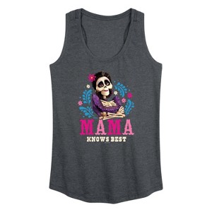 Women's Disney Imelda Mama Knows Best Graphic Racerback Tank - Heather Charcoal - 1X - 1 of 4