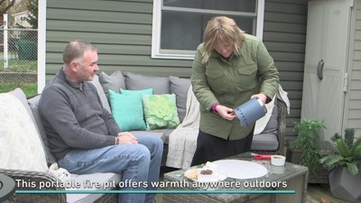 Compact Black Stainless Steel Tabletop Smokeless Fire Pit