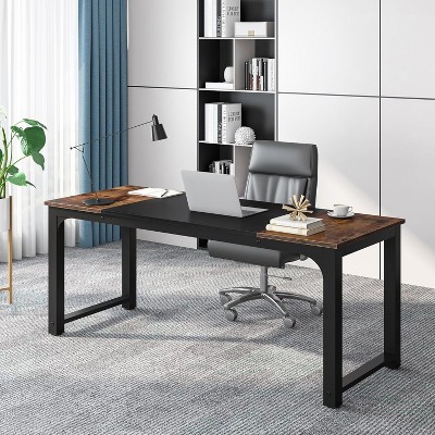 Okak Modern Large Executive Desk Office Computer Desk with Thick Metal Legs,Heavy Duty Business Conference Table for Office,Studio