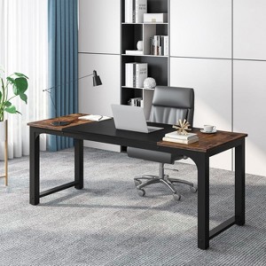 Okak Modern Large Executive Desk Office Computer Desk with Thick Metal Legs,Heavy Duty Business Conference Table for Office,Studio - 1 of 4