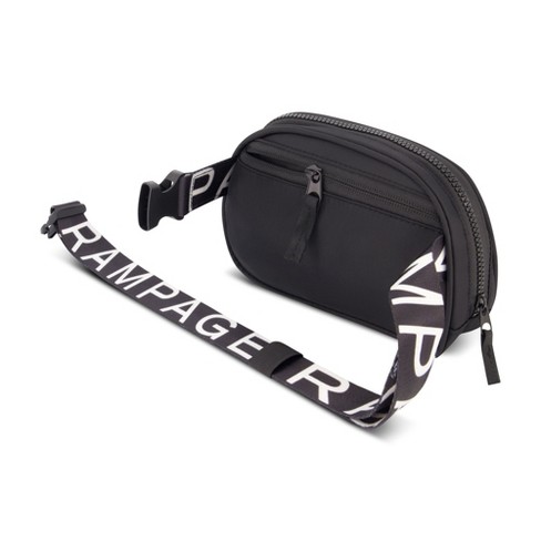 Rampage Women s Fashion Nylon Belt Bag Travel Waist Pack Trendy Fashionable Fanny Packs For Women Waterproof Crossbody Belt Bags Black Target