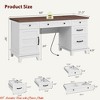 60" Executive Desk w/ Power Outlet, Home Office Desk w/ Drawers, Wooden Work Desk w/File Cabinet, Computer Desk - 2 of 4