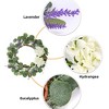 18 Inch Artificial Eucalyptus Wreath with Hydrangea & Lavender, Green Spring Summer Wreath - 3 of 4