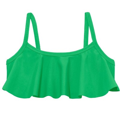 City Threads USA-Made UPF 50+ Girls Flounce Bikini Top