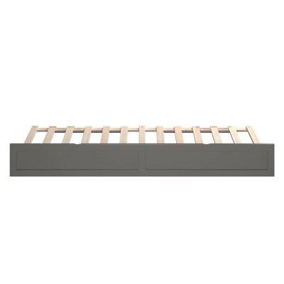 Gray Twin XL Wood Frame Trundle Bed