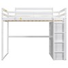 NicBex Full Size Loft Bed with Storage & LED Lights,Wooden Loft Beds with Built-in Wardrobe & Shelves,Spacious Loft Bed for Kids,Teens - 2 of 4