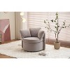 33.9" W 360° Swivel Accent Barrel Chair, Comfy Round Sofa Storage Chair with Pillow for Living Room Bedroom Nursery 4B - ModernLuxe - 4 of 4