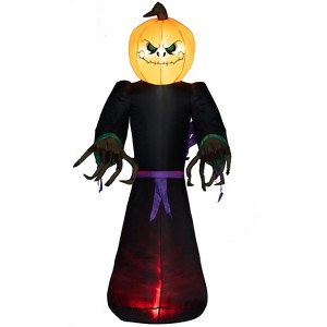 SEVOBAL Inflatable Holiday Decorations Halloween Reaper Ghost Pumpkin Outdoor Yard Decoration for Garden, Lawn, Halloween Parties, Black, 11"*11"*5.5" - 1 of 4