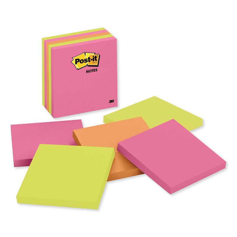 Post-it Notes Original Pads in Cape Town Colors 4 x 4 Plain 100-Sheet 5/Pack 6755LAN, 1 of 4