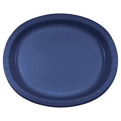 Navy Blue 10" x 12" Oval Platters - 8ct