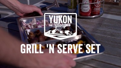 Yukon Glory Grill Prep Trays Include A Plastic Marinade Container For  Marinating Meat & A Stainless Steel Serving Platter : Target