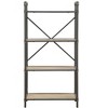 Kumasinova Industrial 4-Tier Bookshelf with Metal Frame,Open Back Bookcase with Wooden Shelves,Book Shelves for Bedroom,Living Room,Office,Gray+Oak - 2 of 4