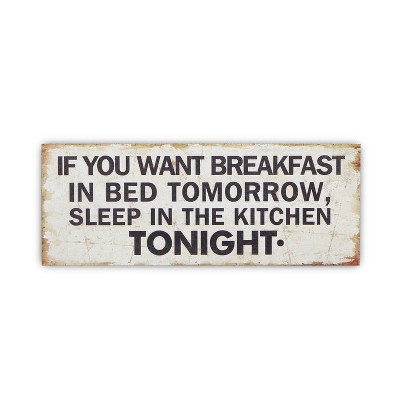 Cheung's Mia If You Want Breakfast Wooden Wall Sign
